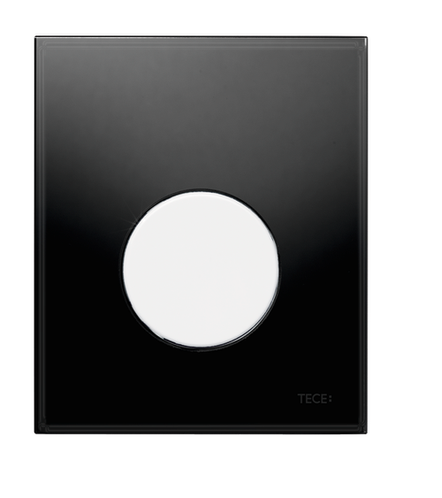 TECE-TECEloop-Urinal-Betaetigungsplatte-mit-Kartusche-Glas-schwarz-Taste-weiss-9242654 gallery number 1